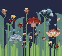 Фреска #33440 Ночная поляна